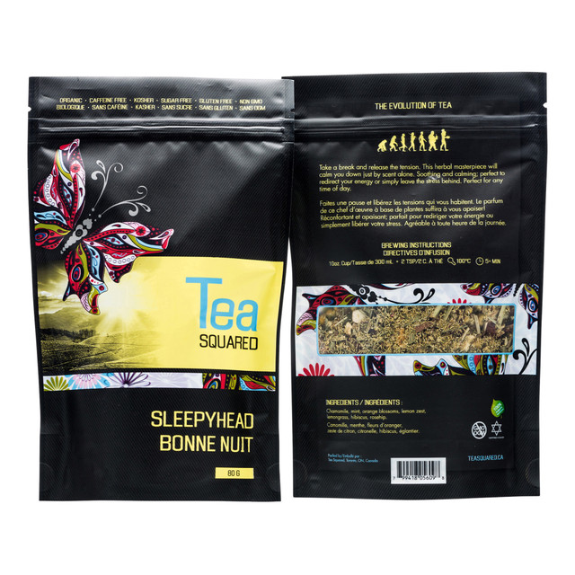Enjoy a soothing cup of tea with a blend designed for nighttime. The combination of chamomile, hibiscus, spearmint and rose hip provides a calming effect to help you get ready for bed.  Sweet orange, lemon and chamomile flavors for a calming experience.  Combines rose hips, citrus peel, chamomile blossoms, lemongrass, hibiscus blossoms and spearmint.  Gluten- and sugar-free for special dietary considerations.