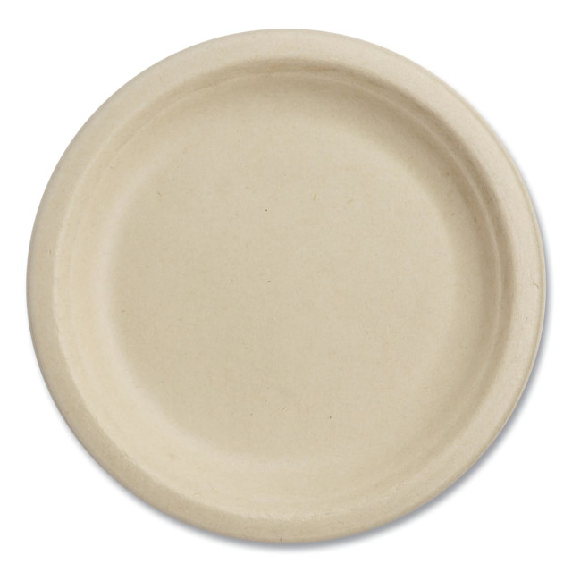 Serve meals in the breakroom with the World Centric Fiber Plates. The plates are made from unbleached plant fiber for strength and durability, and they boast a soak proof design that helps prevent leakage.  Made from unbleached plant fiber.  Soak proof design helps prevent leakage.  Suitable for hot or cold food items.  Contains no wax or plastic linings.  Freezer safe.  Microwave safe.  Disposable.