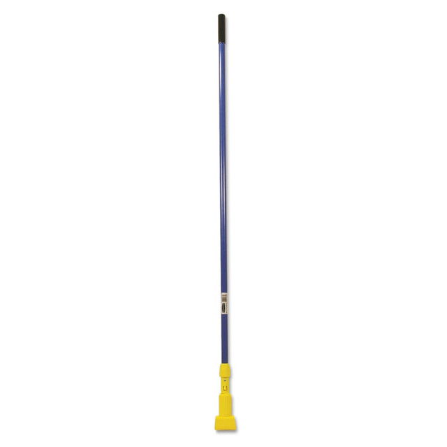 Made for fast changes, this mop handle lets you finish each job quickly, so your facility looks clean and sharp. The sturdy fiberglass construction is made to withstand heavy use.  Fiberglass material is lightweight and strong.  Plastic jaws provide a firm grip on mop heads (sold separately).  Fast mop changes allow to you finish large jobs quickly.  Great for mops with 5in headbands.