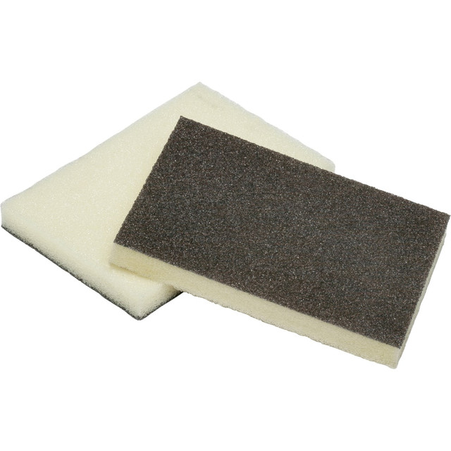 Efficiently clean dishes and utensils with SKILCRAFT Heavy-Duty Scouring Pad Sponges. The durable scouring pad can quickly remove dried-on food and grime from plates and cookware, while the softer, absorbent side is ideal for gentle cleaning applications.  Scouring surface is designed to quickly remove dried-on food and grime from pots, pans and utensils.  Soft, absorbent surface is ideal for general cleaning applications of delicate surfaces.  High-quality design can be rinsed and reused.  Resistant to color leeching.