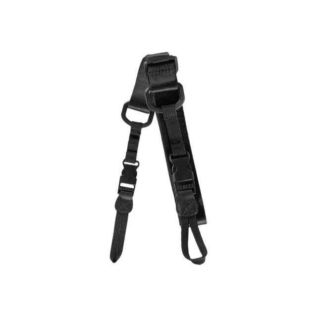 Use as neck or shoulder strap  Also attach and hang behind car seat headrest for back seat movie watching  Heavy duty nylon woven fabric  Adjustable length  Attach and view in landscape and portrait modes  Black/Black Case Only