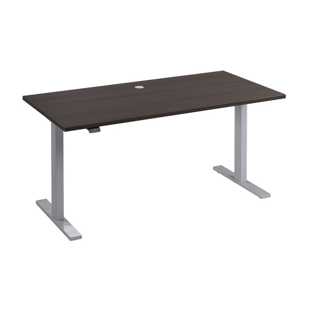 Ergonomic yet affordable, Move 60 Series Height Adjustable Standing Desks find your favorite work positions at the push of a button. A variety of finishes and sizes fit both home offices to large multi-person workspaces. Find the right height for you with Move 60.  Height Adjustable Standing Desk has welded 16 gauge steel base legs and feet for superb structural strength.  Thermally fused laminate surfaces and impact-resistant edges for long-lasting quality.  Quiet UL listed electric motors, 10 foot power cord plugs into standard wall outlet.  2 stage units provide height range from 27 to 46-3/4in high and operates at speed of 0.78 inches per second.  4 programmable presets with a quiet, soft-touch start and stop.  Accepts accessories including Keyboard Tray and Monitor Arm (sold separately).  Desktop weight capacity tested to support 200 lb.  Commercial quality backed by the Bush Business Furniture 5-Year Manufacturer's Warranty. For additional information, please visit: www.bushbusinessfurniture.com/ReturnsExchanges  Assembly required.  Standard Delivery Service. Furniture is delivered unassembled.  Assembled Dimensions: 59 4/9inW x 29 3/8inD x 47 2/3inH  Tested to meet ANSI/BIFMA Performance Standards - Manufacturer testing has been conducted on this product to meet specific performance requirements and safety standards set forth by the American National Standards Institute (ANSI) and the Business and Institutional Furniture Manufacturers.  This product is heavy and/or oversized and may need more than one person to handle.