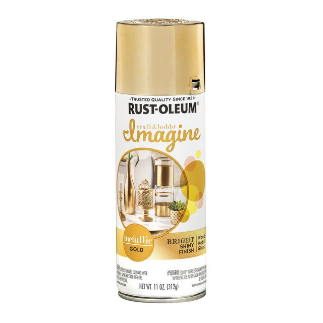 Tackle your next DIY project with Rust-Oleum Imagine Craft and Hobby Spray Paint. Available in vibrant hues, this spray paint makes your work stand out.  Ideal for wood, metal, paperboard, hardboard and other surfaces.  Sprayer allows quick and easy application.  Cleans with soap and water.  For indoor use only.