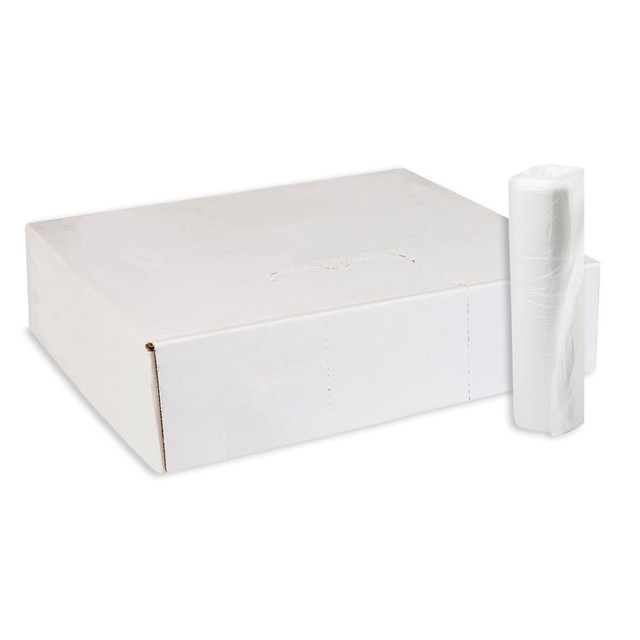 The food service industry relies on Highmarks thick, temperature-resistant trash bags. A massive 3 times stronger than most polyethylene liners of the same thickness, these bags keep nasty smells and leaks contained while holding up against tears and punctures.  High-density material ideal for heavy or wet refuse, making them great for use in food preparation.  Providing an odor and moisture barrier, these bags keep everything inside.  Unbeatable tensile strength and high dart impact resists rips, even at maximum capacity.  Resisting high and low temperatures, from -40 deg.F to +212 deg.F (boiling point), these refuse bags are ideal for kitchen use or for heavy duty trash disposal during extreme weather.  Translucent bags provide an inside view of your refuse, encouraging recycling and discouraging theft.