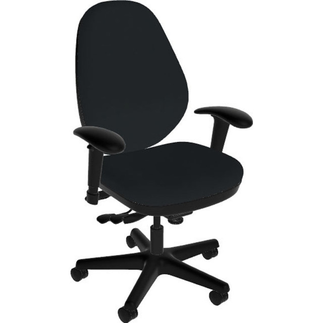 Designed with Pressure Cast cushions, this high-back office chair helps you stay focused on your work. The adjustable chair features lumbar support and positional control to help users find their preferences. The ergonomic desk chair moves smoothly thanks to riveted casters.  Overall Dimensions: 39-3/4inH x 24inW x 24inD.  Ergonomic design allows for comfort throughout the day.  Recommended for professional use 8-10 hours per day.  Adjustable lumbar support and a lumbar crest with thoracic and sacral cradles.  Pressure Cast cushioning.  Multifunctional mechanism allows positional control.  Arms are height and width adjustable.  Riveted casters.  Swiveling design.  Assembly required.  Backed by the manufacturers lifetime limited warranty.  Tested to meet ANSI/BIFMA Performance Standards - Manufacturer testing has been conducted on this product to meet specific performance requirements and safety standards set forth by the American National Standards Institute (ANSI) and the Business and Institutional Furniture Manufacturers.  Meets/Exceeds Flammability Standard TB117-2013.