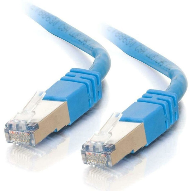 Protect your high speed network from noise and electromagnetic interference when you connect with our shielded Cat5E patch cable. Meets or exceeds industry standards for NEXT and return loss. The molded boot provides extra strain relief and durability. Available in a variety of colors to easily color-code your network installation. Please Note: For maximum protection against EMI/RFI interference, use our Cat5E shielded patch panel (#03864) and Cat5E shielded keystone jacks for complete end-to-end protection. Connector 1: (1) RJ-45 Male Connector 2: (1) RJ-45 Male.   Category Cable  C2G Lifetime Warranty  CAT 5e / CAT5e  Ethernet Cable / Network Cable / Patch Cable / Patch Cord  RJ-45 (M) to RJ-45 (M)  10ft / 10 ft / 10 Feet  TAA Compliant  10 Foot Cat5e Snagless Shielded (STP) Ethernet Cable