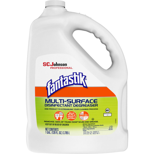 Fight off bacteria and viruses with the Fastastik Disinfectant Degreaser Spray. The fast-acting formula makes short work of cleaning, while the multi-purpose design targets tough stains for thorough cleaning.  Fast-acting ingredients quickly kill up to 99.9% of germs to reduce cleaning time.  Multi-purpose design targets tough grease and grime.  Leaves rooms with a clean scent and no residue.