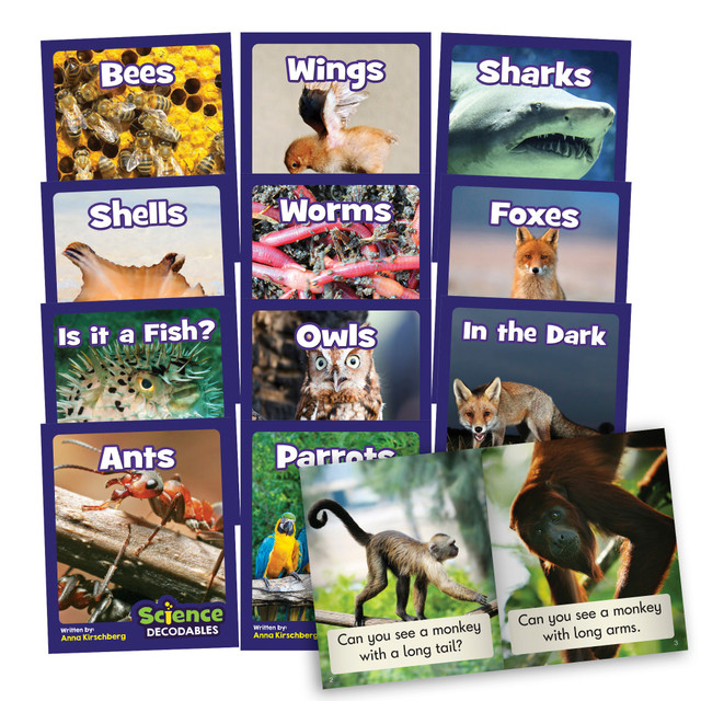 Add the Beanstalk Books Non-Fiction Books to your classroom. These 12 non-fiction readers are printed on acid-free paper and help introduce science decodables to children.  Set comes with 12 non-fiction readers printed on acid-free paper.  Colorful illustrations.  Text uses only controlled vocabulary that follows the letter-by-letter progression along with Tricky words.  Helps introduce the next 22 letter sounds.