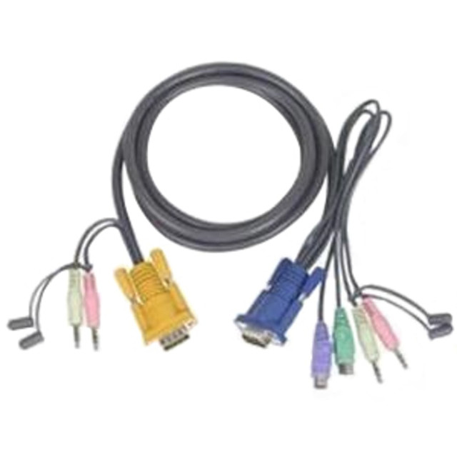 <p>This cable is designed for the following ATEN KVM switches: CS1732, CS1734, CS1754, and CS1758. These all-in-one bonded KVM cables are designed to deliver superb video quality and error-free transmission for your high-resolution applications. The aluminum shield and an all-in-one bonded structure provide the maximum in quality, performance, and reliability. The custom designed the DB15 connector combines keyboard, mouse, and video connections in one to save the space on the KVM and allows 16 ports on a mere 1U high space. The thin, flexible cable and the over-sized thumbscrews also make installation quick and easy.</p>