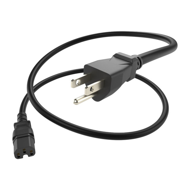 The three prong 5-15P end plugs into any standard wall AC outlet in the USA. The C15 receptacle can plug into standard computer equipment, printers, displays, TVs, or appliances that have a C16 inlet.