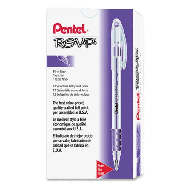 These R.S.V.P. pens deliver exceptional balance, comfort and control for fatigue-free writing. The Pentel pens feature an ergonomic barrel design with a soft, latex-free, rubberized, Comfort Zone grip. The durable, stainless steel tip delivers a consistent line with smooth ink.  Stainless steel tip delivers a consistent flow of ink.  Ergonomic barrel with a soft Comfort Zone grip to help prevent hand fatigue.  Refill with Pentel BKL7 (0.7 mm) or BKL10 (1.0 mm) refills (each sold separately).  Refillable - designed to be used repeatedly, helping you avoid single-use disposables and potentially save money.