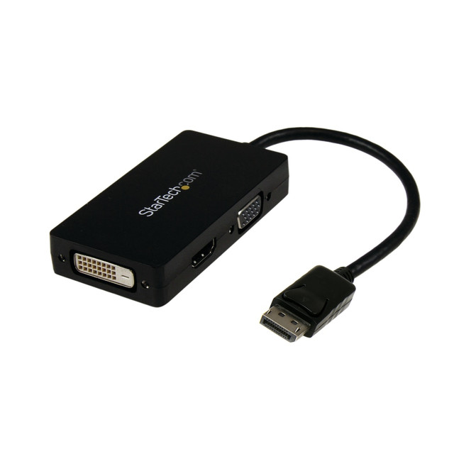 Portable, lightweight construction  Support for video resolution up to 1920x1200/1080p  Plug-and-play installation  Small footprint  Three-in-one adapter - DP to: VGA, DVI, HDMI
