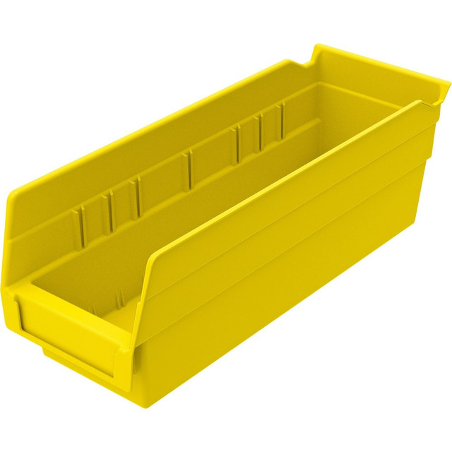 Ideal for economical storage or display uses  Designed to fit standard 12in, 18in, 24in shelving.  Molded from rugged polypropylene.  Seamless, waterproof and unaffected by oil or grease.  Bin features a built-in Hang-Lock, wide label holder.