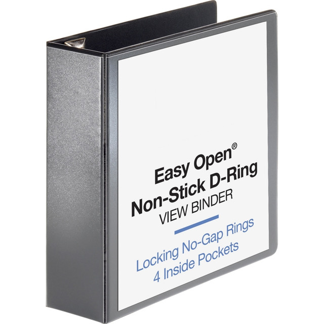 With no-pinch rings that open, close and lock with just a touch, this Sparco locking D-ring view binder makes it simple to store and organize your data sheets, reference materials and other loose papers. Keep it close at hand, so you can quickly find the information you need during a busy day.  D-rings hold 40% more sheets than standard round-ring binders.  Clear overlay holds custom title sheets.  Acid-free polypropylene construction prevents contents from sticking.  4 horizontal pockets stacked inside front and back covers for loose documents.  Includes a flat, poly sheet lifter.  UL Claim Validation - UL environmental claim validations lend third-party credibility to single-attribute environmental claims.  Contains Recycled Content - See Specs for Details.