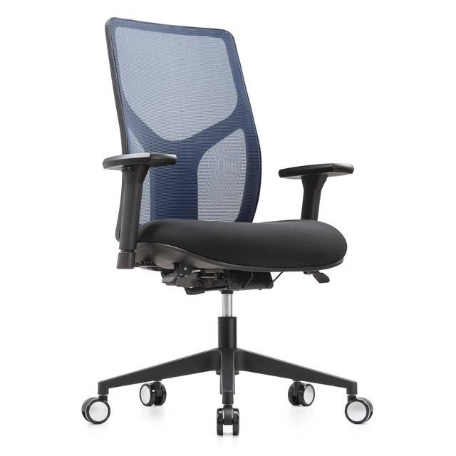 Elevate your office space with this WorkPro 4000 Series high-back executive chair. The breathable mesh seat back promotes cooling airflow, while the convex-shaped back and extra-thick seat cushion enhance comfort. Lumbar support encourages an upright posture for strain relief. This WorkPro 4000 Series high-back executive chair features adjustable seat height and depth for customized seating positions, and the fabric upholstery offers durability.  Ergonomic design allows for comfort.Recommended for professional use 8-10 hours per day.  Weight capacity tested to support 275 lb.  Lumbar support.  Waterfall seat cushion.  Convex-shaped back.  Extra-thick, molded foam seat.  Breathable mesh fabric back.  Adjustable seat depth, seat height and back height.  4-position tilt lock control.  6-Way adjustable arm caps, with height adjustable arms.  Assembly required.  Ergonomic office chair features blue upholstery with a black frame.  Backed by the manufacturers limited lifetime warranty.  GREENGUARD certified - certified for low chemical emissions: UL.COM/GG - UL 2818. Ranked in two tiers: Certified and Gold.  ANSI/BIFMA Compliant - This product has been tested and verified for compliance with rigorous performance requirements and safety standards related to specific furniture products.  Less harsh chemicals - made with fewer harsh chemicals, or safer chemicals than typical alternatives, helping  reduce your use of and exposure to substances that may be more harmful to your health and the environment.