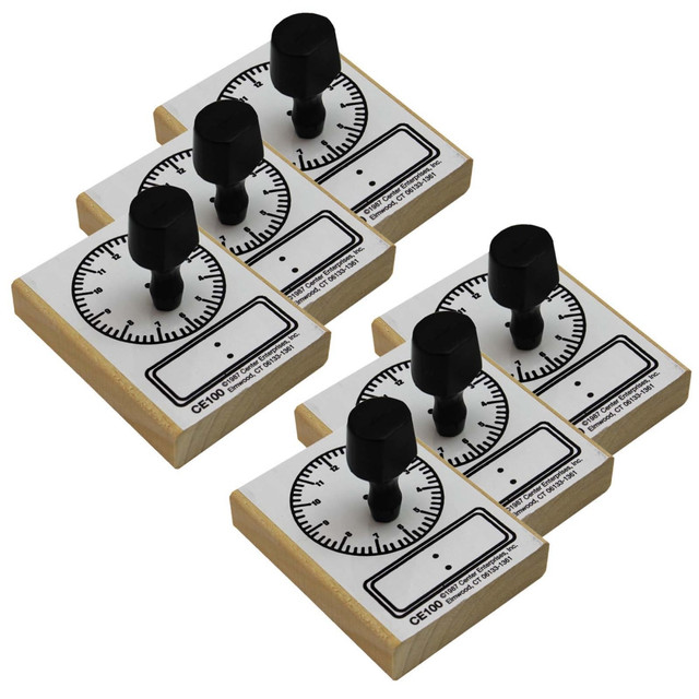 Help your child develop their fine motor skills with Ready 2 Learn Wood Digital Clock Stamps. Featuring chunky handles, these stamps are easy for your child to use.  Includes detailed analog and digital clock faces.  Handless analog clock labelled with numerals 1-12.  Clock faces are empty.  Features chunky handles for an easy grip.  Ink may stain rubber surfaces.  Wash and dry after use.