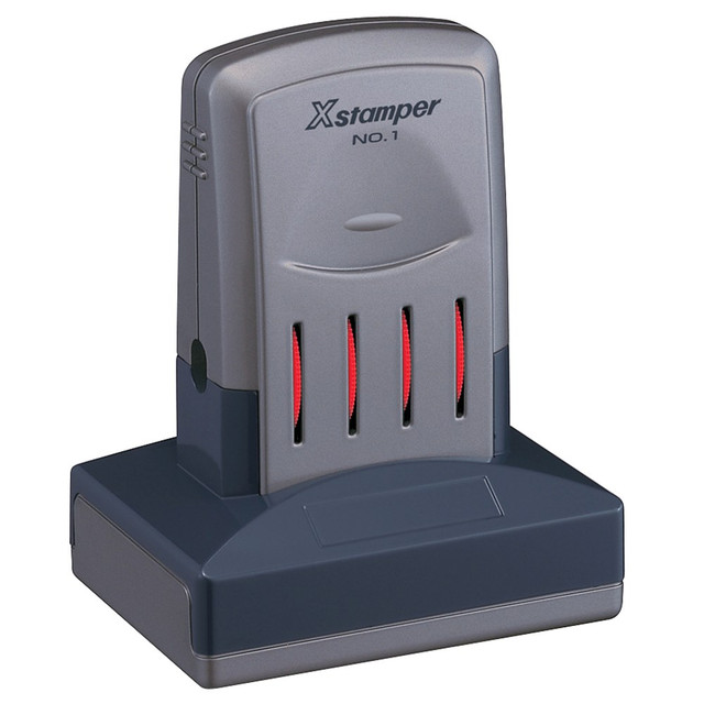 Our VersaDater is handy pre-inked dater.  Prints month, date and year.  Year band also prints "Faxed", "Received", or "Paid".  Line dater base and 8-year band are included.  The message prints in blue  the date prints in red.  Contains Recycled Content - See Specs for Details.