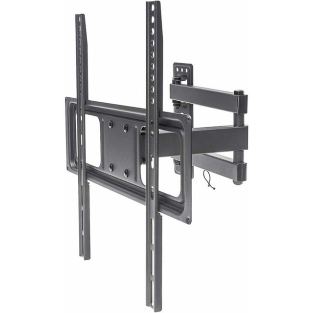 Overcome an odd floor plan, annoying glare or awkward furniture placement that can limit the enjoyment of your flat-panel TV. The Manhattan Universal Basic LCD Full-Motion Wall Mount precise adjustments keep images, contrasts and colors clear, sharp and defined. VESA-compliant and constructed of quality materials, this articulating wall mount fits a range of display sizes for a secure and confident above-the-floor TV installation. Its the perfect fit for mounting a TV in your living room, bedroom or den, as well as for commercial uses in hotels, classrooms, conference rooms, for digital signage and more. Wherever you install it, the Manhattan Universal Basic LCD Full-Motion Wall Mount puts the best TV viewing experience front and center.   Steel construction  Lifetime Warranty  Easy installation ideal for home, office and commercial applications  Securely holds one flat-panel or curved television  Optimize views with +10 deg. to -15 deg. tilt, ±90 deg. swivel, ±3 deg. level adjustment  Supports TVs from 32in" to 55in" up to 77 lbs.  Meets VESA standards: 200x200, 300x300, 400x200, 400X400