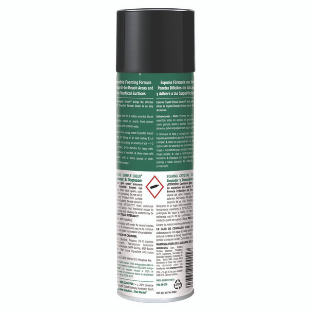 SUNSHINE MAKERS, INC. Simple Green® 19010 Foaming Crystal Industrial Cleaner and Degreaser, 20 oz Aerosol Can, 12/Carton
