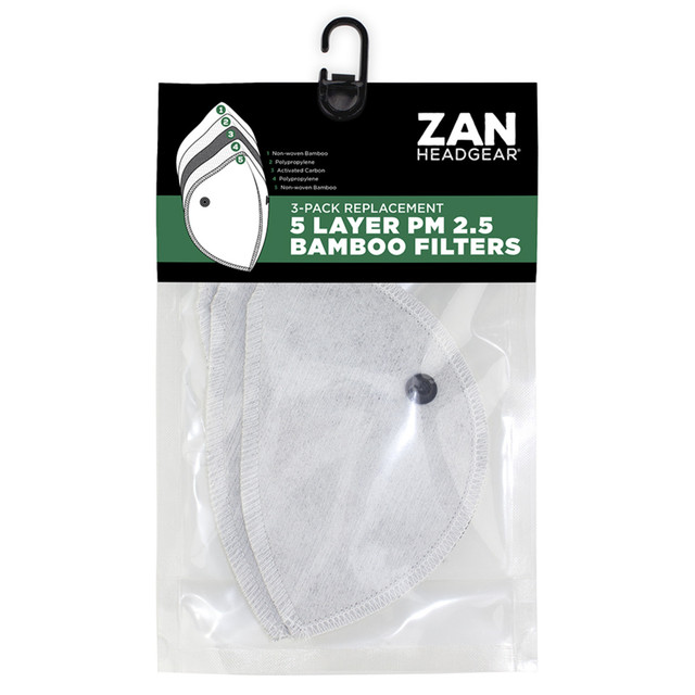 Zan Headgear WXF102 Neo-X Bamboo Removable PM2.5 Filter 3 Pack