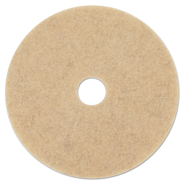 BOARDWALK 4017 NHE Natural Hog Hair Burnishing Floor Pads, 17" Diameter, Tan, 5/Carton