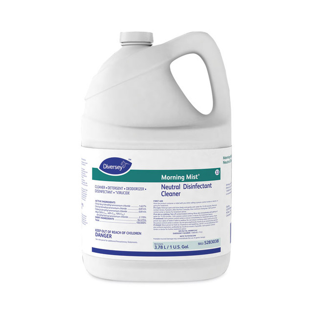 DIVERSEY 5283038 Morning Mist Neutral Disinfectant Cleaner, Fresh Scent, 1 gal Bottle
