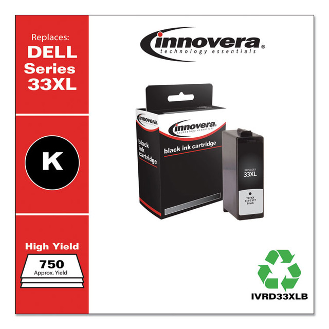 INNOVERA D33XLB Remanufactured Black Ink, Replacement for 33XL (T9FKK331-7377), 750 Page-Yield