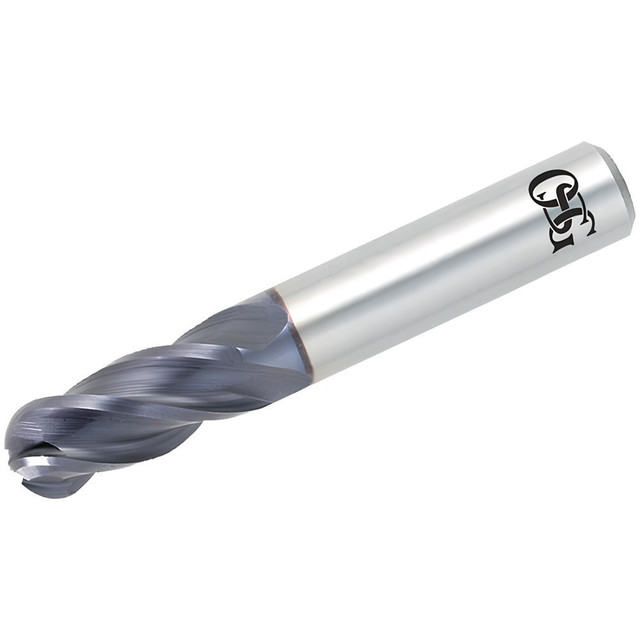 OSG HP441-4062-BN Ball End Mill: 0.4062" Dia, 1" LOC, 4 Flute, Solid Carbide