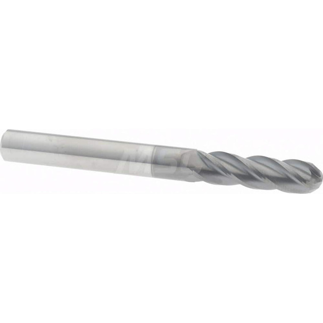 Supermill SAPB312L Ball End Mill: 0.3125" Dia, 1.125" LOC, 4 Flute, Solid Carbide