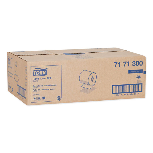 SCA TISSUE Tork® 7171300 Universal Hand Towel Roll, Notched, 1-Ply, 7.5" x 800 ft, Natural, 6 Rolls/Carton