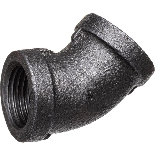 USA Industrials ZUSA-PF-16030 Black Pipe Fittings; Fitting Type: Elbow ; Fitting Size: 3/8" ; End Connections: NPT ; Material: Malleable Iron ; Classification: 150 ; Fitting Shape: 450 Elbow