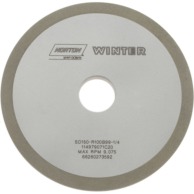 Norton 66260273592 Surface Grinding Wheel: 4" Dia, 1/4" Thick, 3/4" Hole, 150 Grit