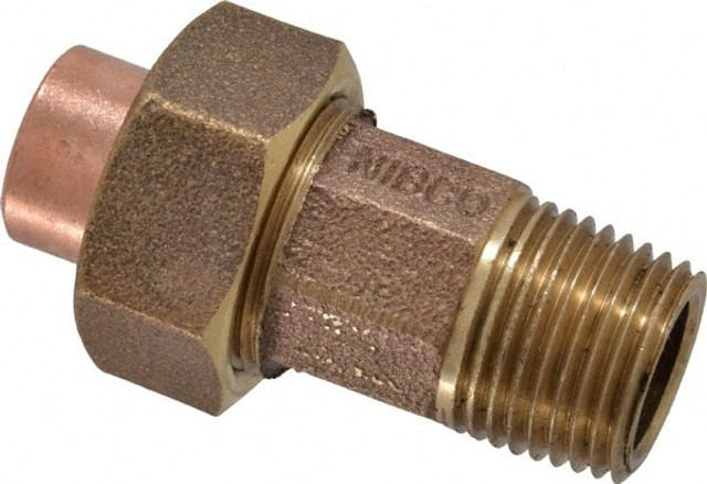 NIBCO B260100 Cast Copper Pipe Union: 1/2" Fitting, C x M, Pressure Fitting