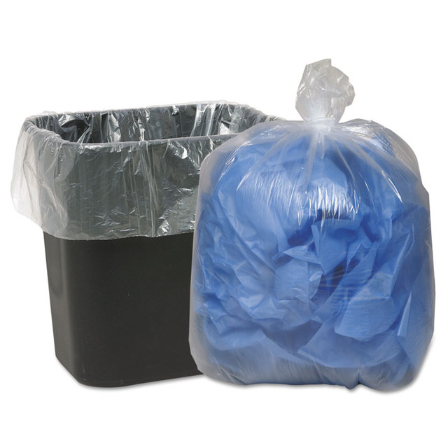 WEBSTER INDUSTRIES Classic Clear 242315C Linear Low-Density Can Liners, 10 gal, 0.6 mil, 24" x 23", Clear, 25 Bags/Roll, 20 Rolls/Carton