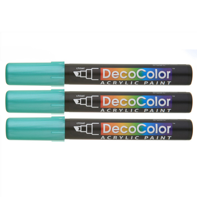 UCHIDA OF AMERICA, CORP Marvy Uchida® DecoColor® Acrylic Paint Marker, 315-S, Chisel Tip, Metallic Green, Set of 3
