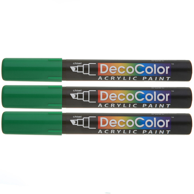 UCHIDA OF AMERICA, CORP Marvy Uchida® DecoColor® Acrylic Paint Marker, 315-S, Chisel Tip, Green #4, Set of 3