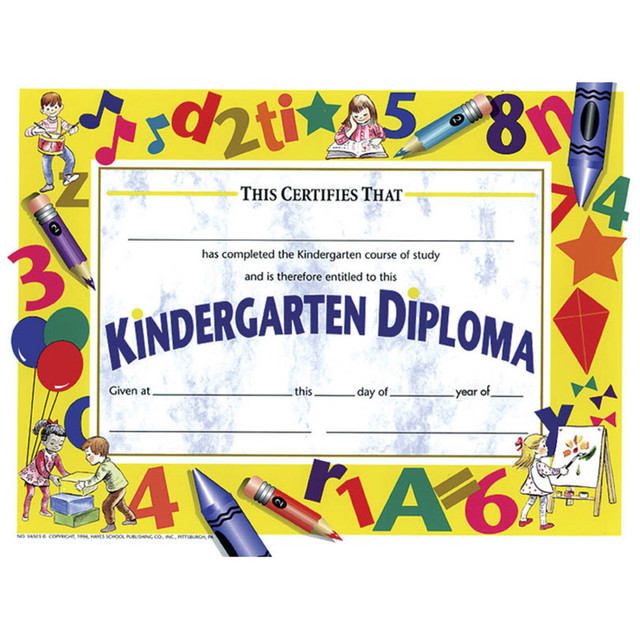 FLIPSIDE Hayes Publishing Kindergarten Diploma, 8.5" x 11", Pack of 30