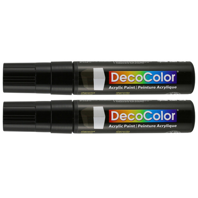UCHIDA OF AMERICA, CORP Marvy Uchida® DecoColor® Acrylic Paint Marker, 515-C, Wedge Tip, Black, Set of 2