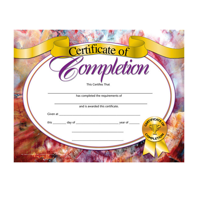 FLIPSIDE Hayes Publishing Certificate of Completion, 8.5" x 11", Pack of 30