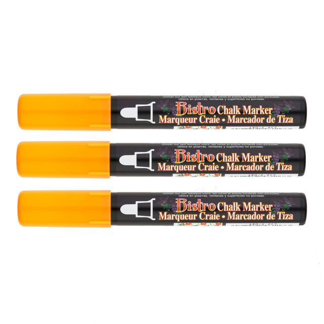 UCHIDA OF AMERICA, CORP Marvy Uchida® Bistro Chalk Marker Broad Tip, 480-S, Fluorescent Orange, Set of 3