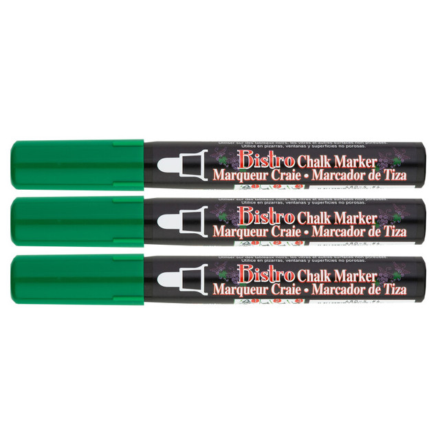 UCHIDA OF AMERICA, CORP Marvy Uchida® Bistro Chalk Marker Broad Tip, 480-S, Green, Set of 3
