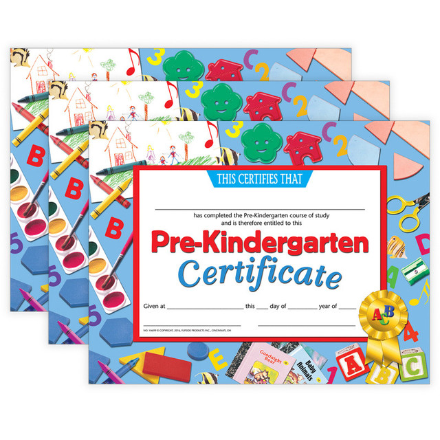 FLIPSIDE Hayes Publishing Pre-Kindergarten Certificate, 8.5" x 11", 30 Per Pack, 3 Packs