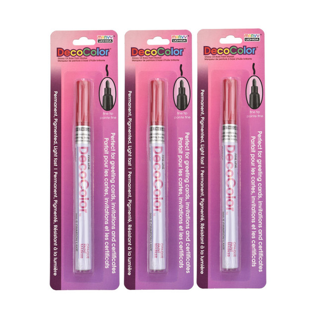 UCHIDA OF AMERICA, CORP Marvy Uchida® DecoColor® Paint Marker, Fine Tip, 200-S, Crimson Lake #46, Set of 3