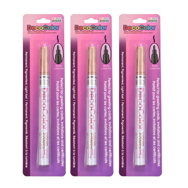 UCHIDA OF AMERICA, CORP Marvy Uchida® DecoColor® Paint Marker, Fine Tip, 200-S, Copper, Set of 3
