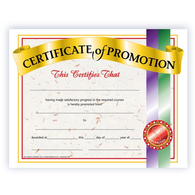FLIPSIDE Hayes Publishing Certificate of Promotion, Pack of 30, 8.5" x 11"