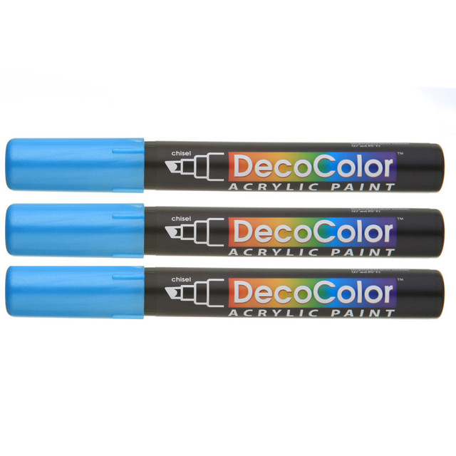 UCHIDA OF AMERICA, CORP Marvy Uchida® DecoColor® Acrylic Paint Marker, 315-S, Chisel Tip, Metallic Blue, Set of 3
