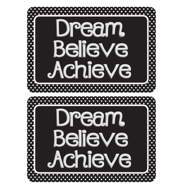 ASHLEY PRODUCTIONS Ashley Productions® The Original Fun Mat® Computer Mouse Pad, 11.75x8 in, Dream, Believe, Achieve, Black with White Dots, Set of 2