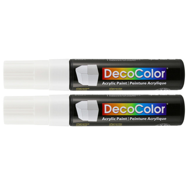 UCHIDA OF AMERICA, CORP Marvy Uchida® DecoColor® Acrylic Paint Marker, 515-C, Wedge Tip, White, Set of 2