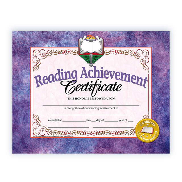 FLIPSIDE Hayes Publishing Reading Achievement Certificate, 8.5" x 11", Pack of 30