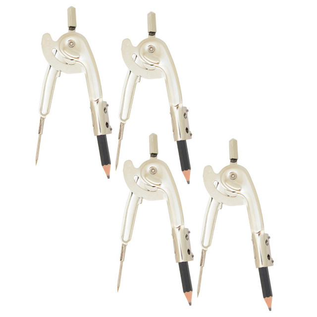 ACME UNITED CORPORATION Westcott® Ball Bearing Measuring Compass, 13" Diameter, Metal, Metallic Color, Set of 4